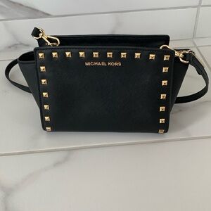 Michael Kors Leather Stud Crossbody Bag